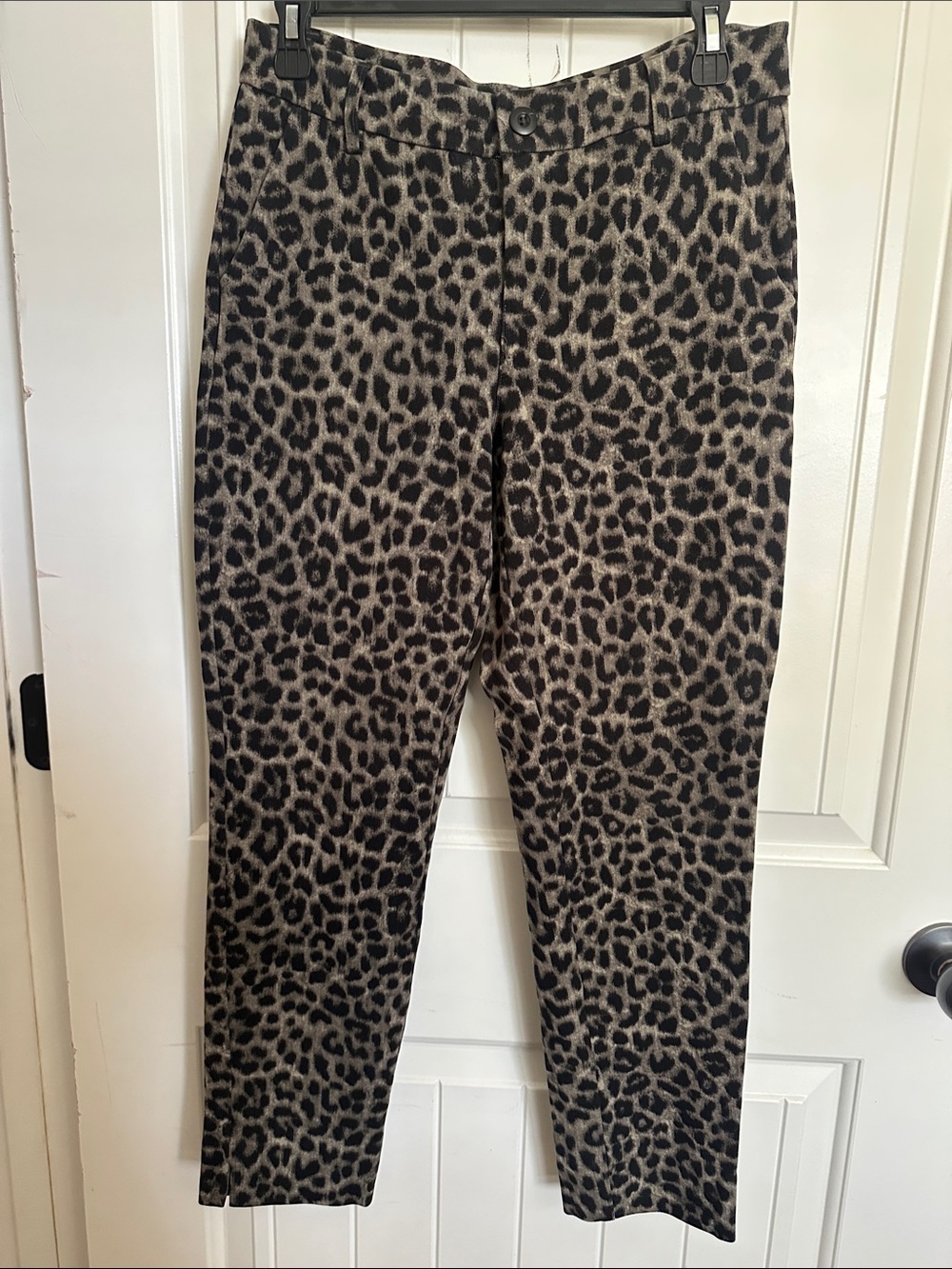 Women’s Cabi Leopard Print Slim Pants - Brown/Black/Grey